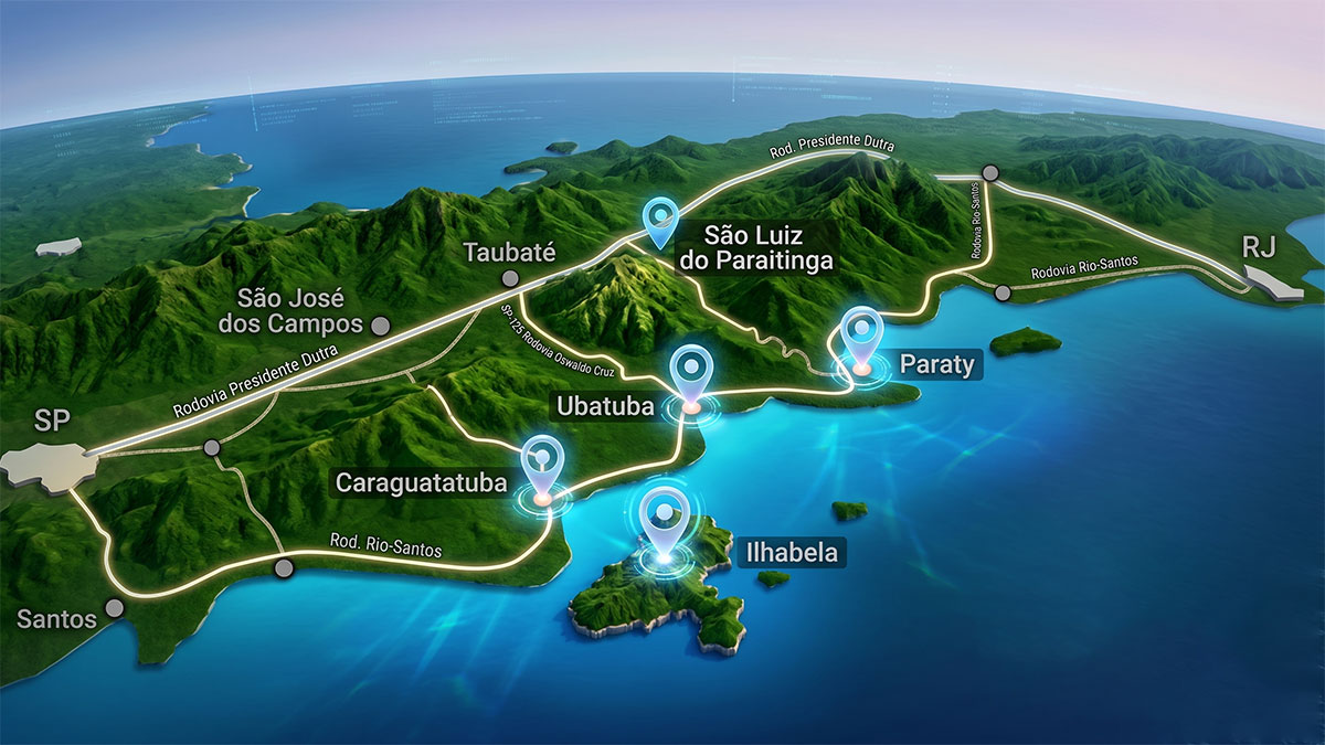 Cidades atendidas por MJ Soluções Assistencia tecnica em informatica - Ubatuba Caraguatatuba, Paraty